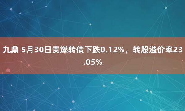 九鼎 5月30日贵燃转债下跌0.12%，转股溢价率23.05%